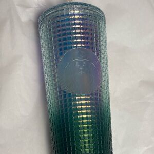 Starbucks Iridescent Grid Vase - Blue and Purple